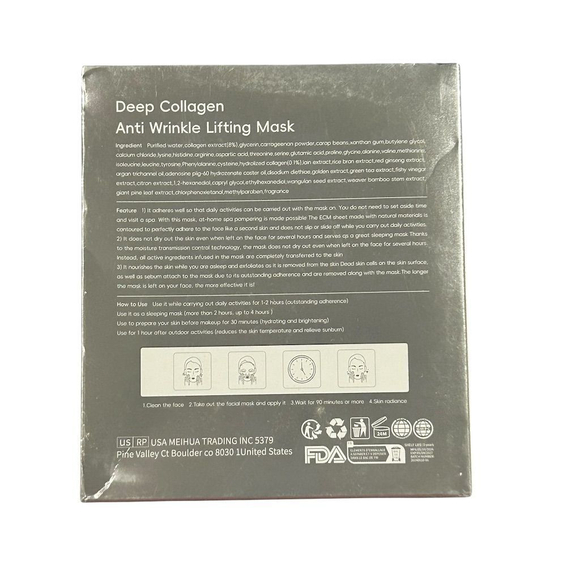 Deep Collagen Anti Wrinkle Lifting Face 9 Masks Anti-Aging NEW Sealed - Picture 3 of 11